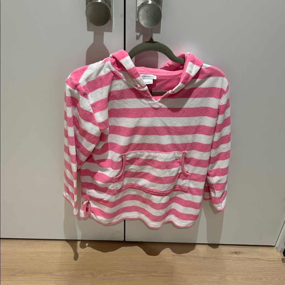 Pottery Barn Kids White and Pink Striped Cover Up